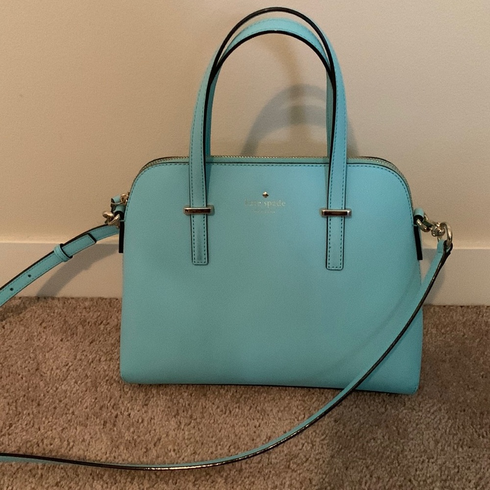 Tiffany blue Kate Spade shoulder and crossbody bag.